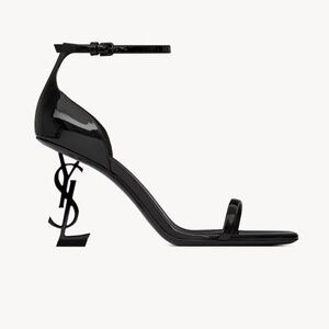 Authentic SAINT LAURENT YSL Black Opyum 850 Patent Leather Sandals  EU39.5/US8.5